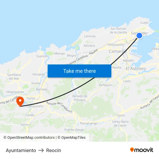 Ayuntamiento to Reocín map