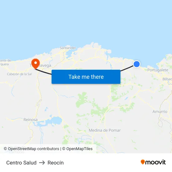 Centro Salud to Reocín map