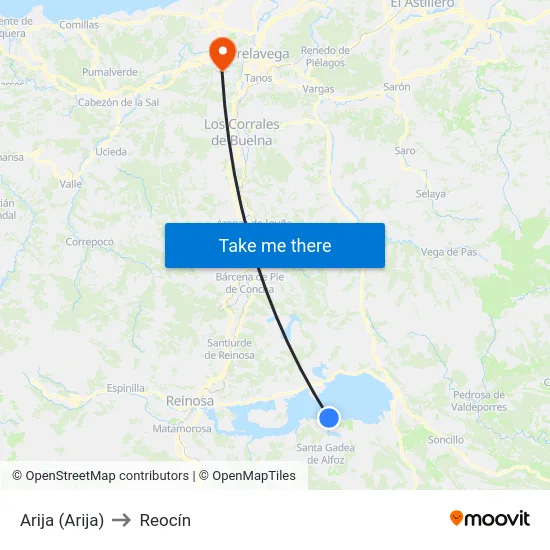 Arija (Arija) to Reocín map