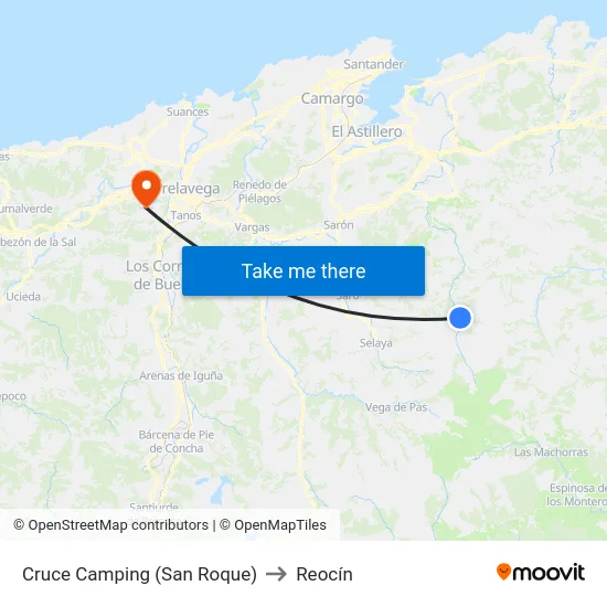 Cruce Camping (San Roque) to Reocín map