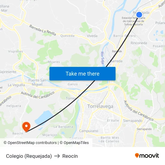 Colegio (Requejada) to Reocín map