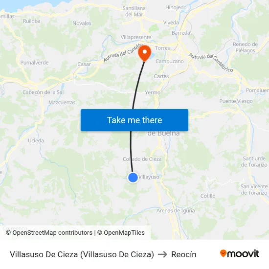 Villasuso De Cieza (Villasuso De Cieza) to Reocín map