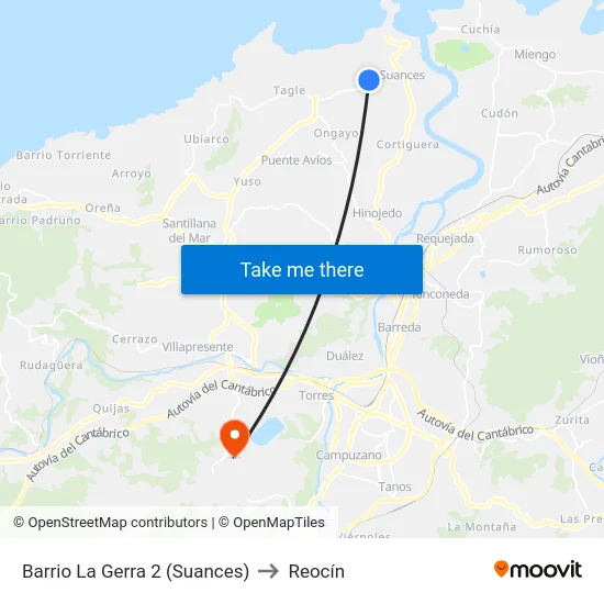 Barrio La Gerra 2 (Suances) to Reocín map