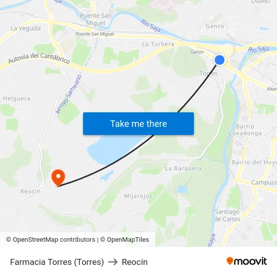 Farmacia Torres (Torres) to Reocín map