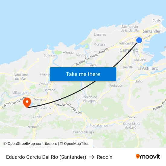 Eduardo Garcia Del Rio (Santander) to Reocín map