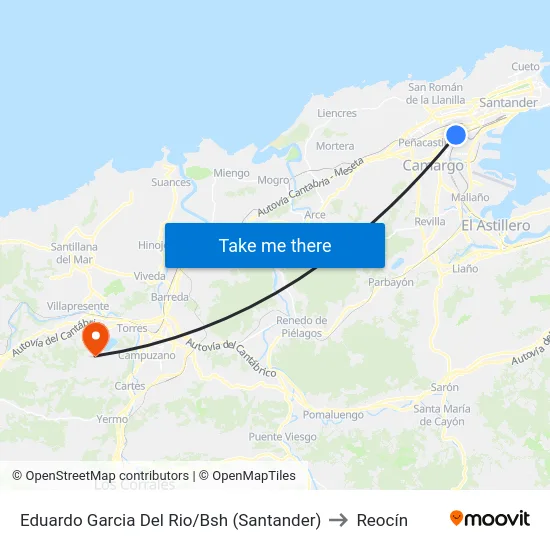 Eduardo Garcia Del Rio/Bsh (Santander) to Reocín map
