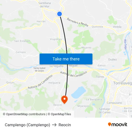 Camplengo (Camplengo) to Reocín map