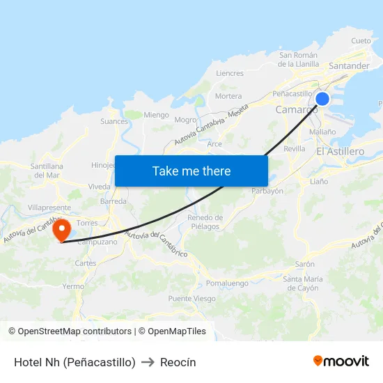 Hotel Nh (Peñacastillo) to Reocín map