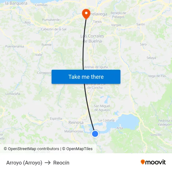 Arroyo (Arroyo) to Reocín map