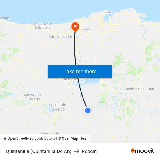 Quintanilla (Quintanilla De An) to Reocín map