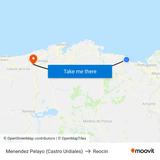 Menendez Pelayo (Castro Urdiales) to Reocín map