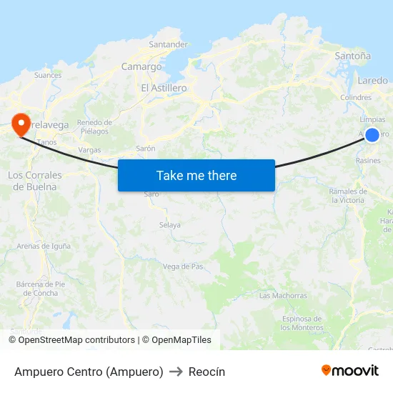 Ampuero Centro (Ampuero) to Reocín map