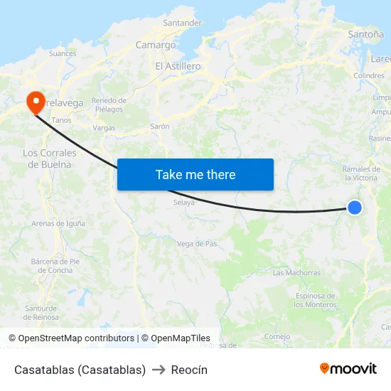 Casatablas (Casatablas) to Reocín map