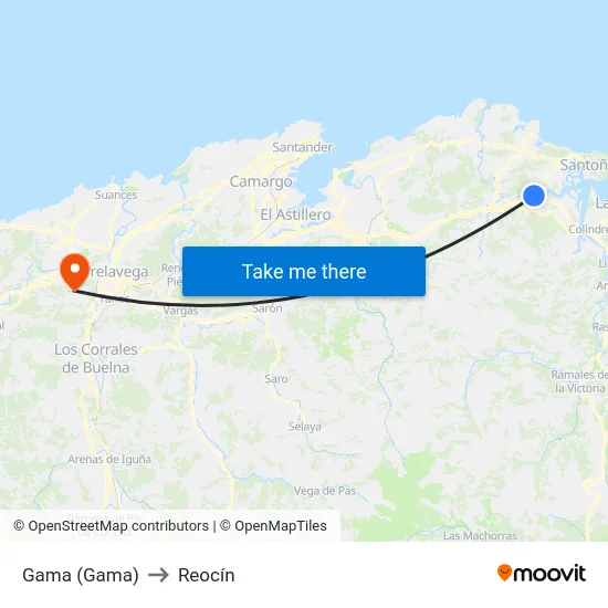 Gama (Gama) to Reocín map