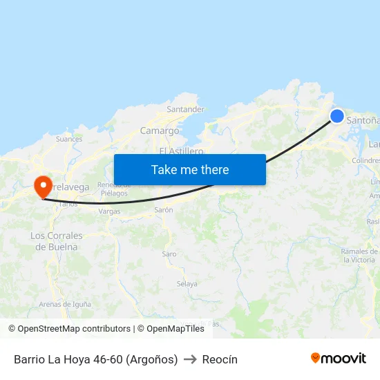 Barrio La Hoya 46-60 (Argoños) to Reocín map