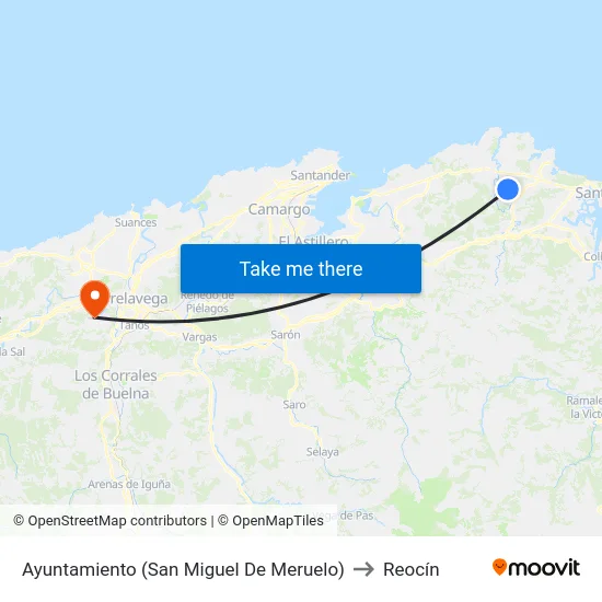 Ayuntamiento (San Miguel De Meruelo) to Reocín map