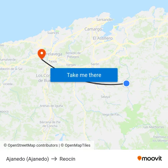 Ajanedo (Ajanedo) to Reocín map