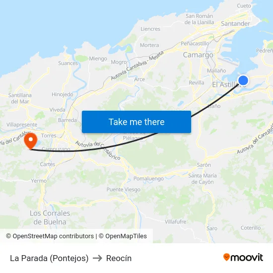 La Parada (Pontejos) to Reocín map
