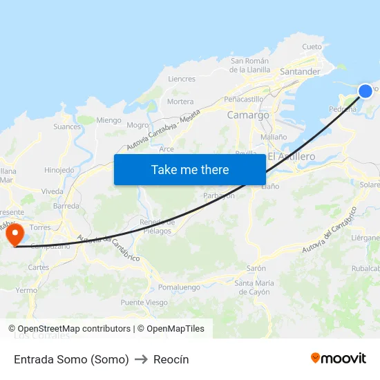 Entrada Somo (Somo) to Reocín map