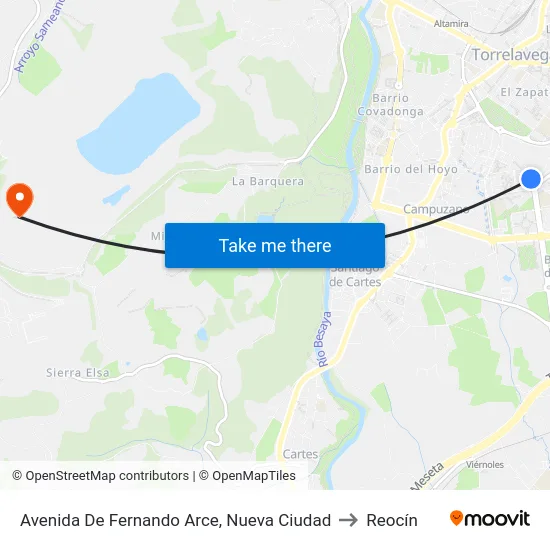 Avenida De Fernando Arce, Nueva Ciudad to Reocín map