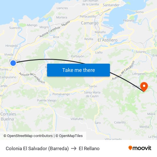 Colonia El Salvador (Barreda) to El Rellano map
