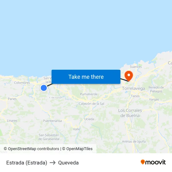 Estrada (Estrada) to Queveda map