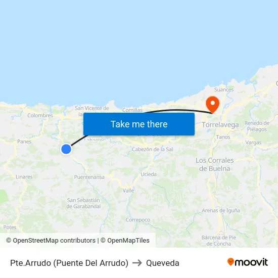 Pte.Arrudo (Puente Del Arrudo) to Queveda map