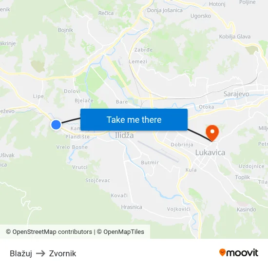 Blažuj to Zvornik map