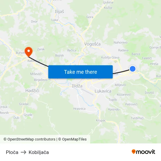 Ploča to Kobiljača map