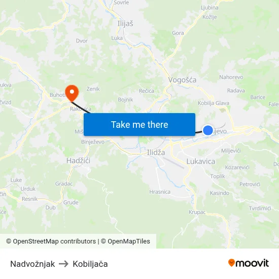Nadvožnjak to Kobiljača map