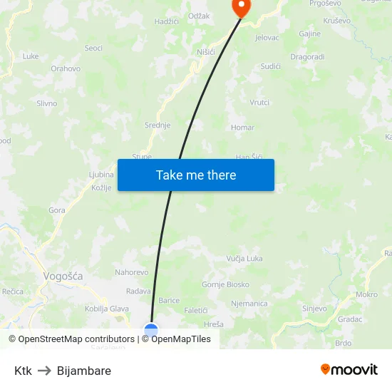 Ktk to Bijambare map