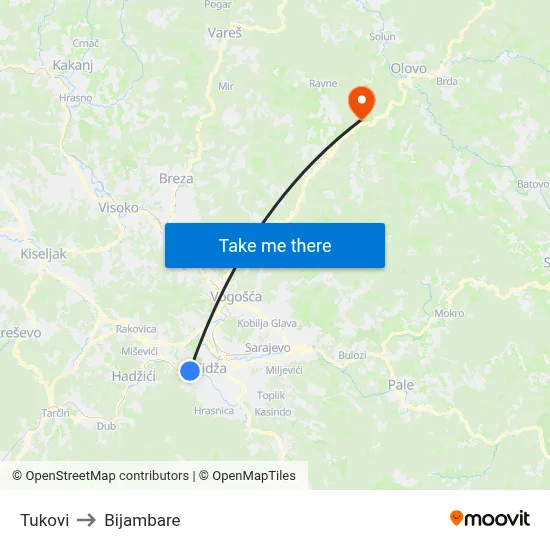 Tukovi to Bijambare map