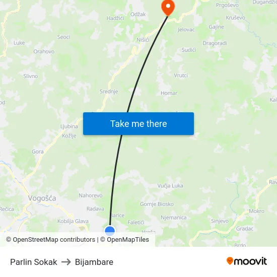 Parlin Sokak to Bijambare map