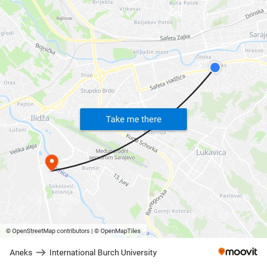 Aneks to International Burch University map