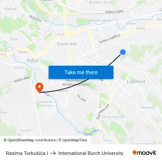 Rasima Turkušića I to International Burch University map