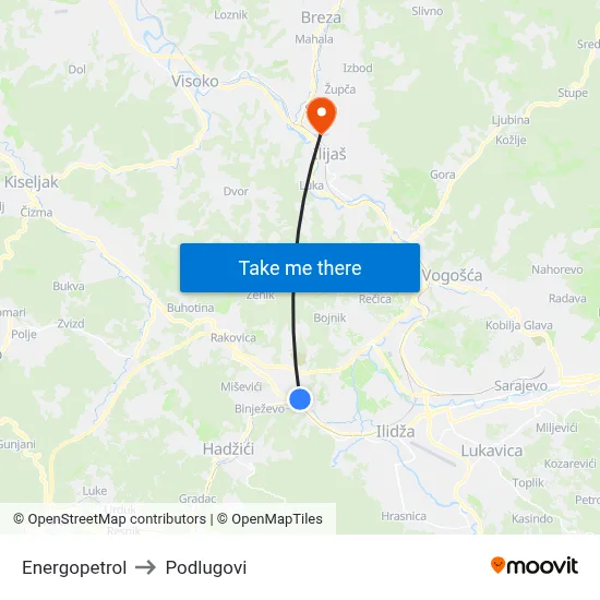 Energopetrol to Podlugovi map