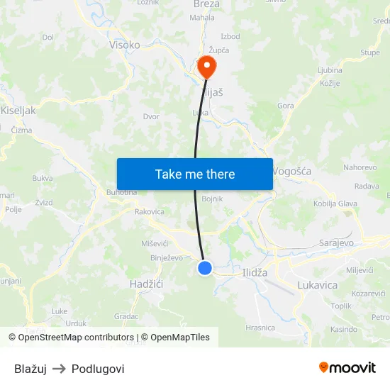 Blažuj to Podlugovi map