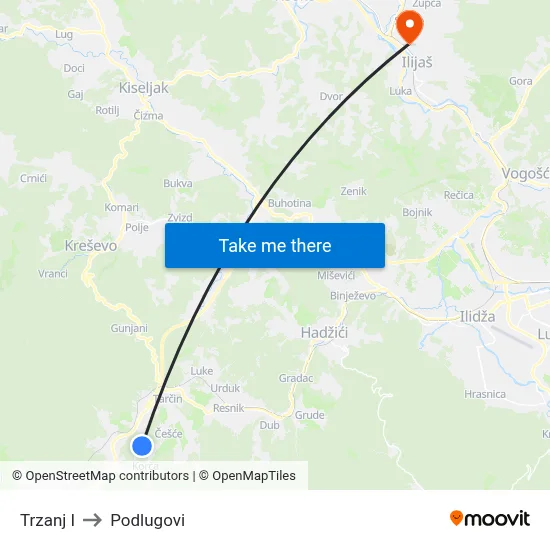 Trzanj I to Podlugovi map