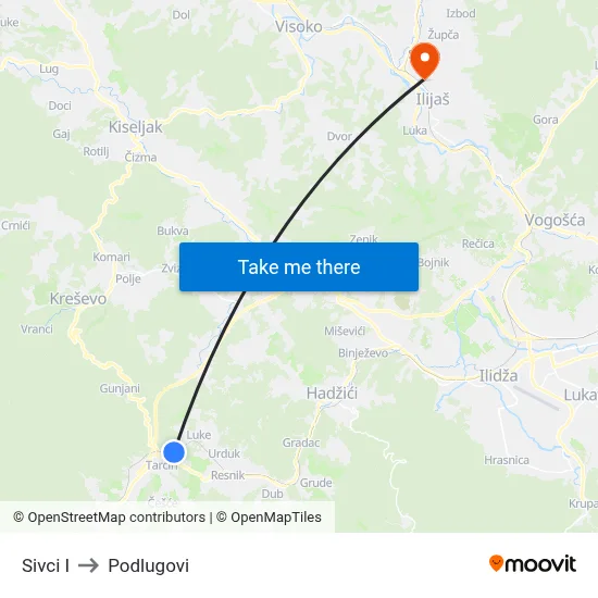 Sivci I to Podlugovi map