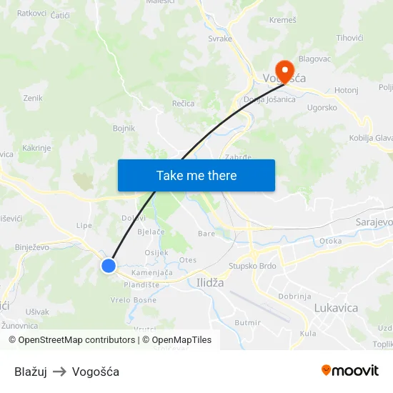 Blažuj to Vogošća map