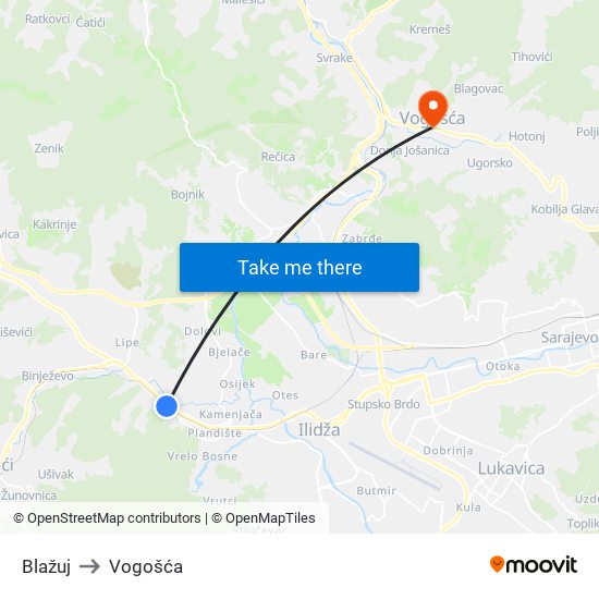 Blažuj to Vogošća map