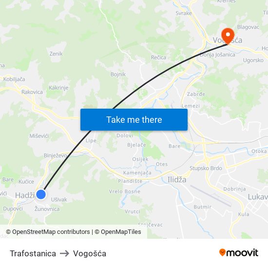 Trafostanica to Vogošća map