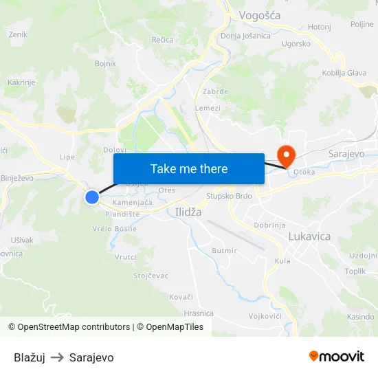 Blažuj to Sarajevo map