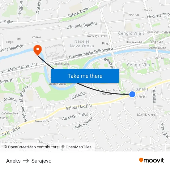 Aneks to Sarajevo map