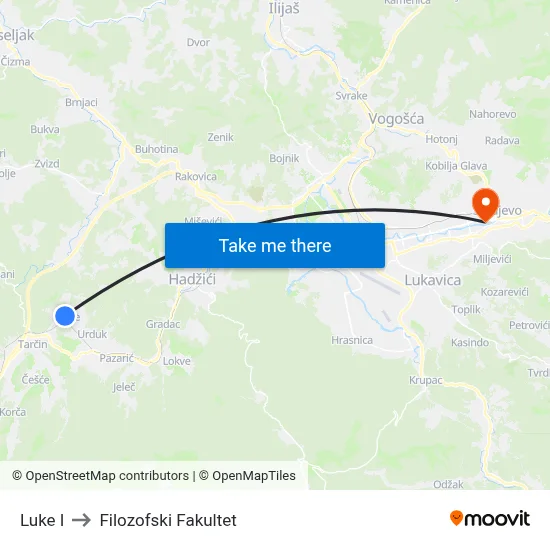 Luke I to Filozofski Fakultet map