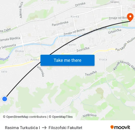 Rasima Turkušića I to Filozofski Fakultet map