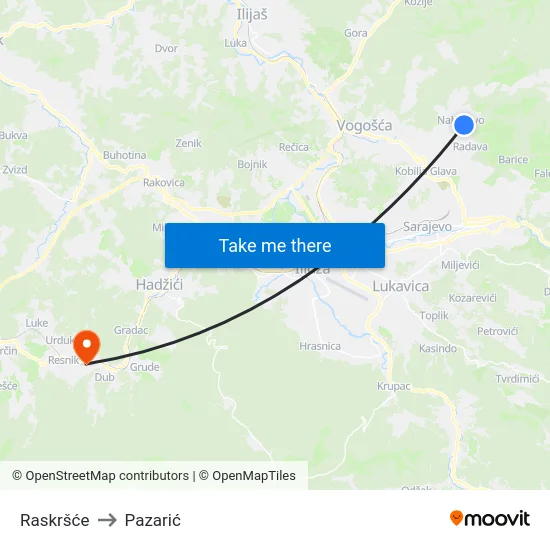 Raskršće to Pazarić map