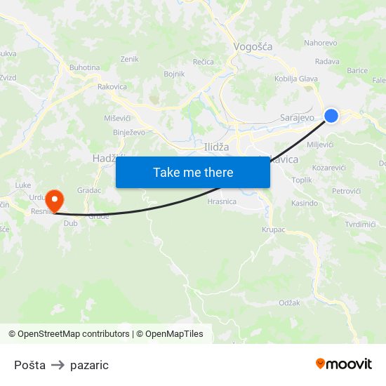 Pošta to pazaric map