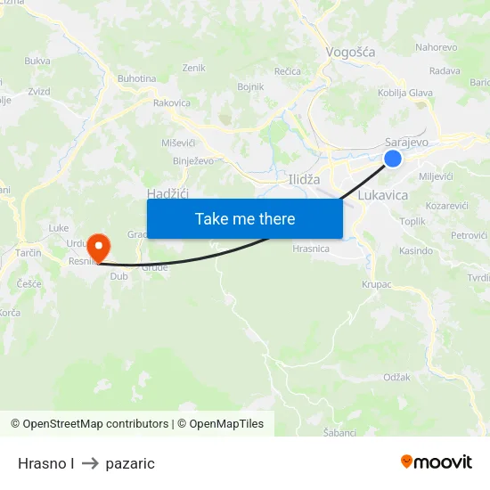 Hrasno I to pazaric map