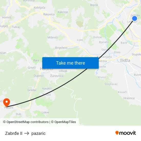 Zabrđe II to pazaric map
